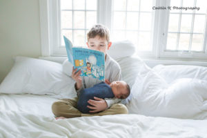 newborn and sibling portrait