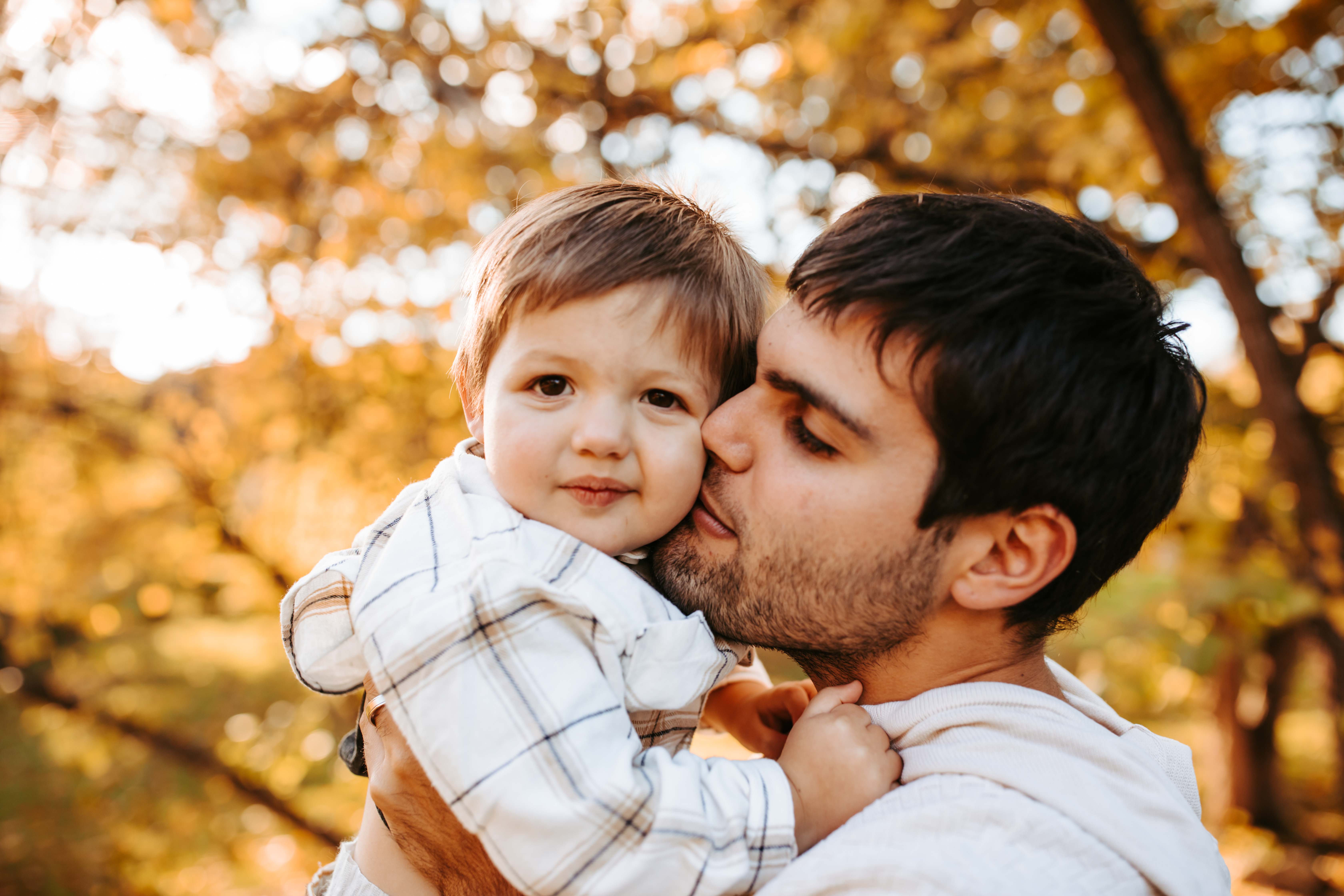toddler boy and father portrait