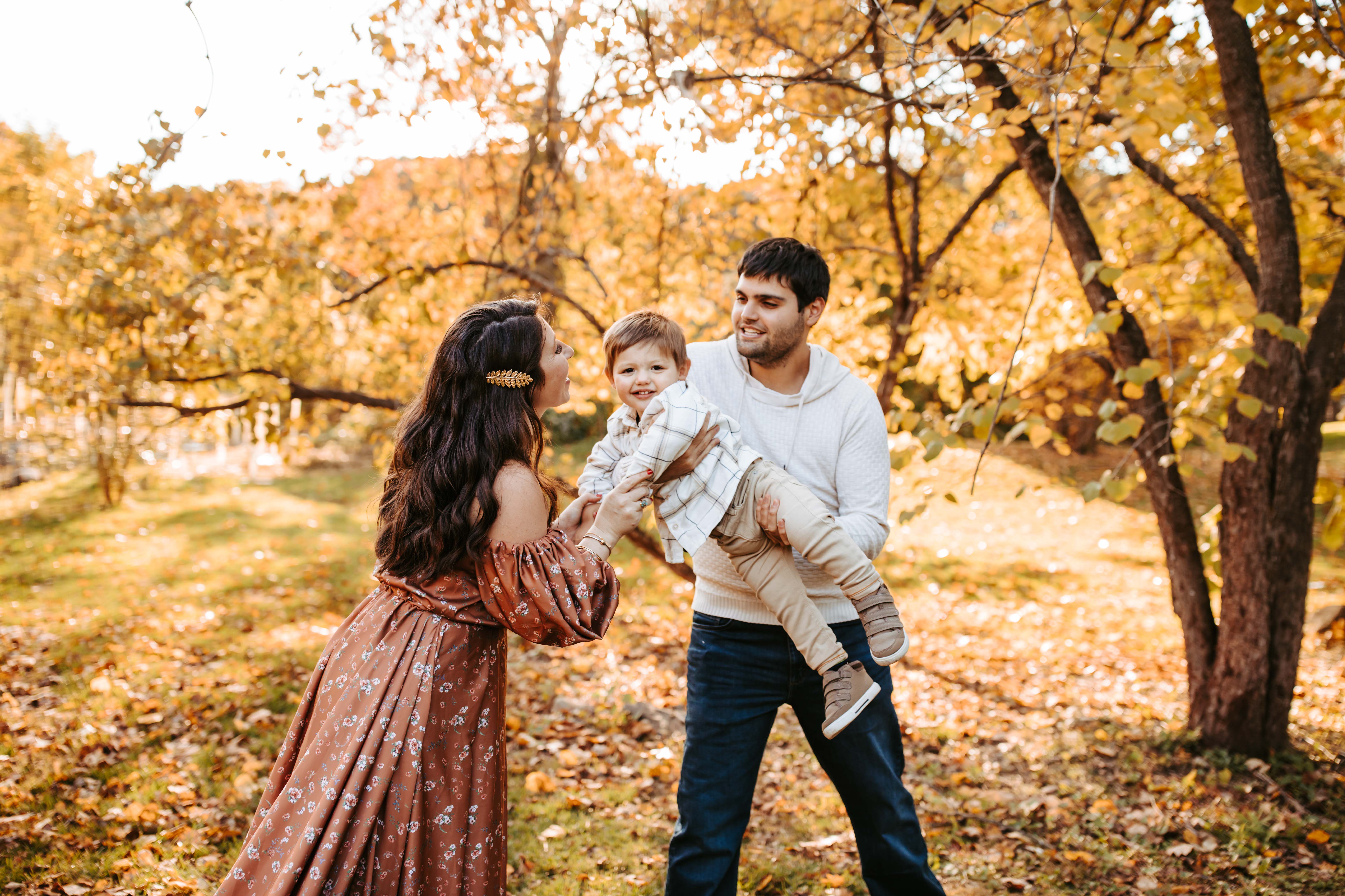 fall family photo with 2 year old